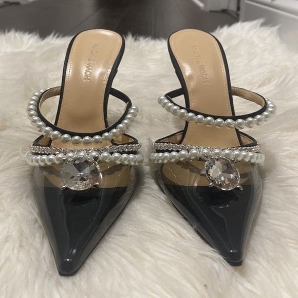 Mach and Mach Diamond of Elizabeth Imitation Pearl pointed toe‎ mule size 39 - Picture 8 of 15